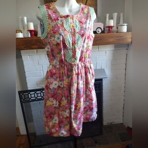 NEW Matilda Jane Asymmetrical Floral Dress - Pink and Green